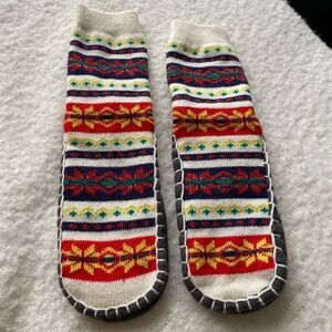 Knit Pattern Slipper Boots